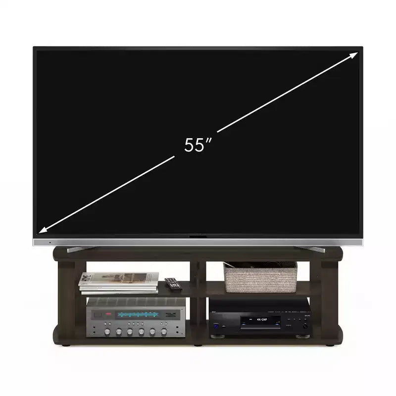 Furinno Mid-century 3-Tier Entertainment Center TV Stand for TVs up to 45