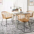 Siena Rattan Dining Chair - DCH6501 - Natural Unfinished/Black - Safavieh