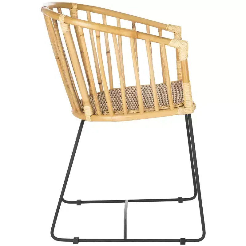 Siena Rattan Dining Chair - DCH6501 - Natural Unfinished/Black - Safavieh