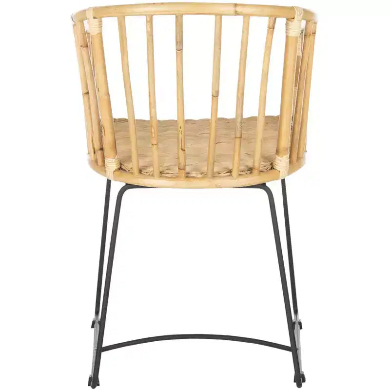 Siena Rattan Dining Chair - DCH6501 - Natural Unfinished/Black - Safavieh