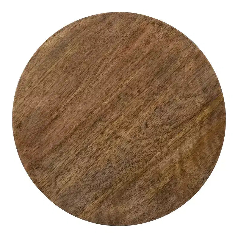 Kate and Laurel Zia Round Bar Stool, 12.75x12.75x25, Natural and Black