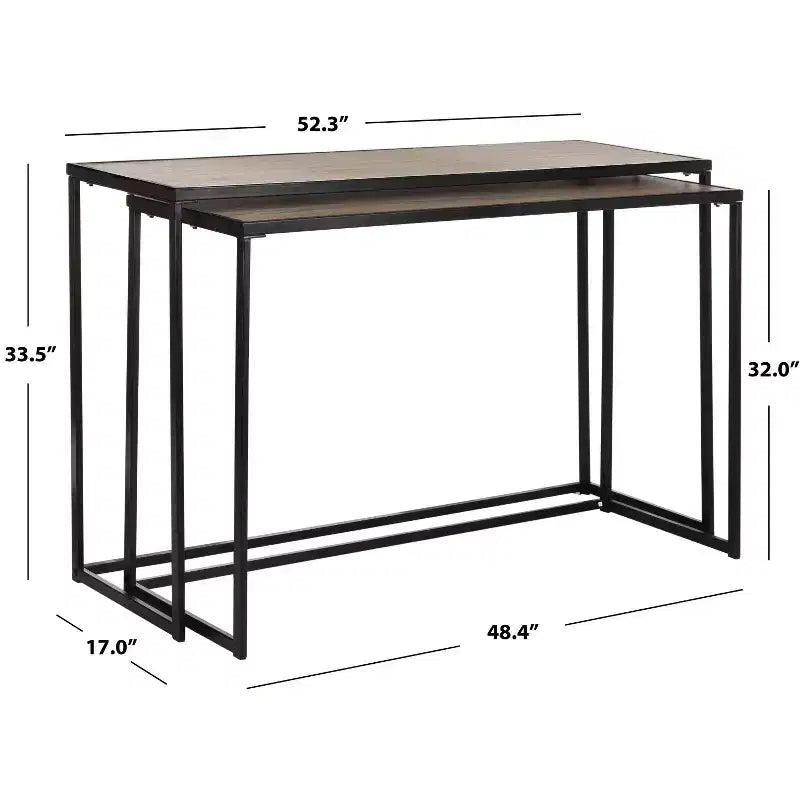 Garin Console (Set of 2) - FOX4267A - Brown - Safavieh Couture
