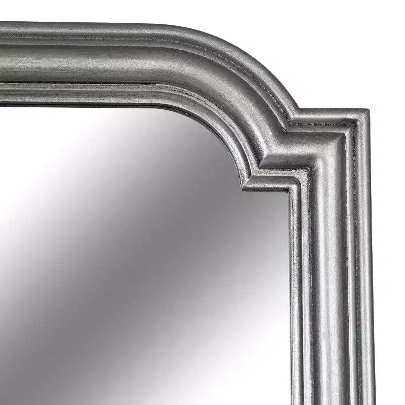 Kate and Laurel Kinsman Rectangle MDF Scallop Mirror, 24x36, Silver