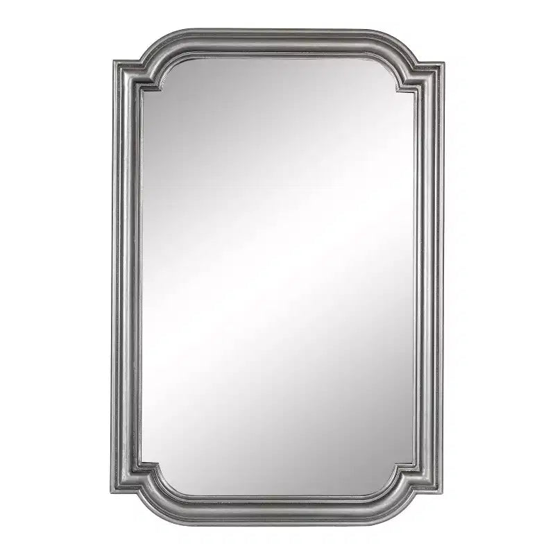 Kate and Laurel Kinsman Rectangle MDF Scallop Mirror, 24x36, Silver