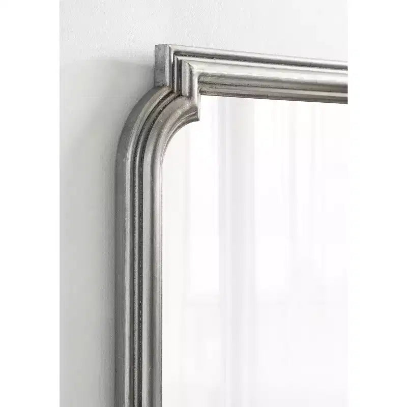 Kate and Laurel Kinsman Rectangle MDF Scallop Mirror, 24x36, Silver