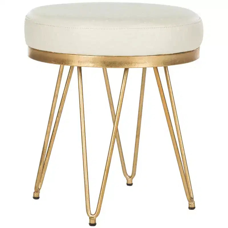 Jenine Round Bench - FOX6249 - Creme/Gold - Safavieh Couture