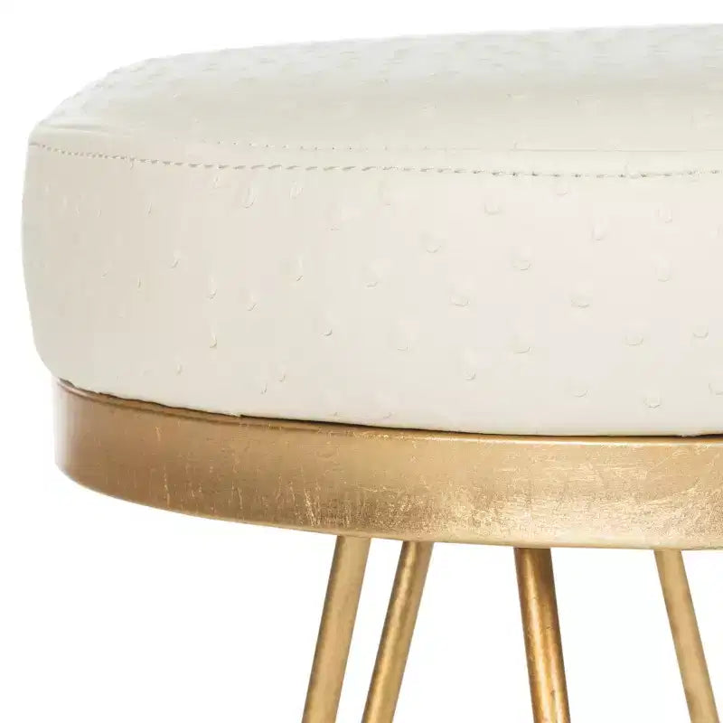 Jenine Round Bench - FOX6249 - Creme/Gold - Safavieh Couture