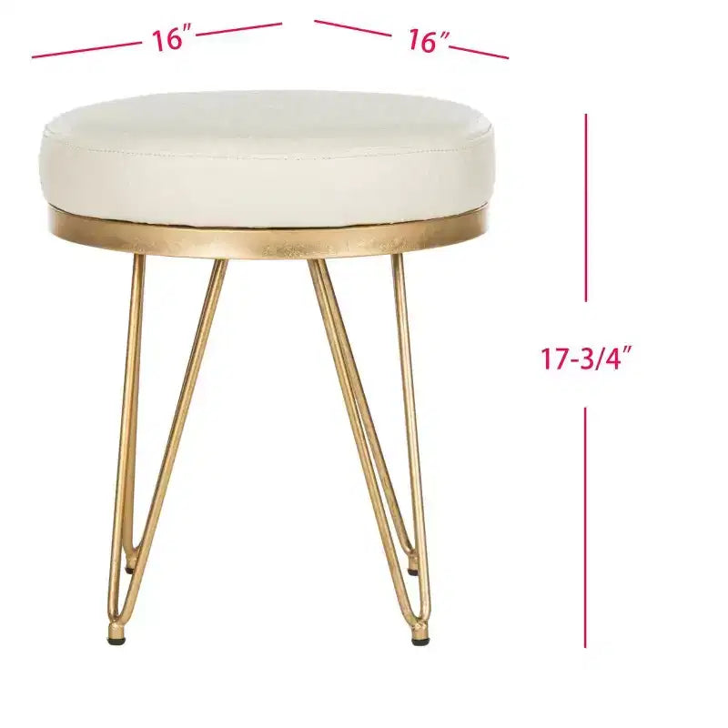 Jenine Round Bench - FOX6249 - Creme/Gold - Safavieh Couture