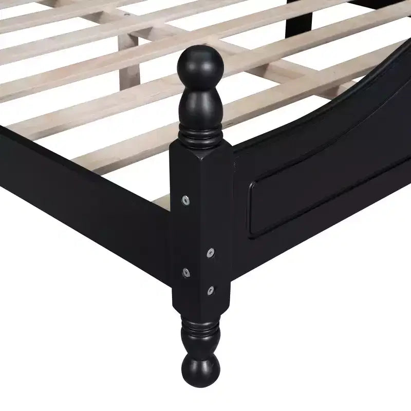 Full/Queen Size Wood Platform Bed Frame, Retro Style Platform Bed - ModernLuxe