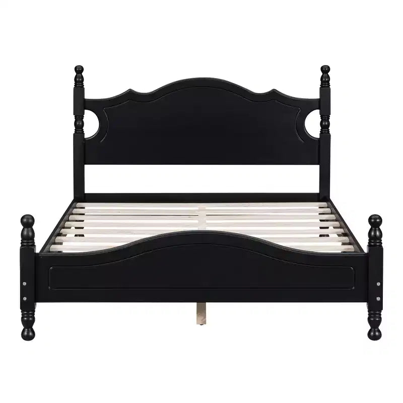 Full/Queen Size Wood Platform Bed Frame, Retro Style Platform Bed - ModernLuxe