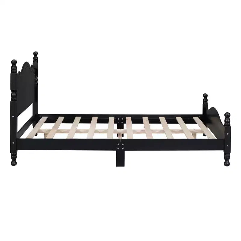 Full/Queen Size Wood Platform Bed Frame, Retro Style Platform Bed - ModernLuxe