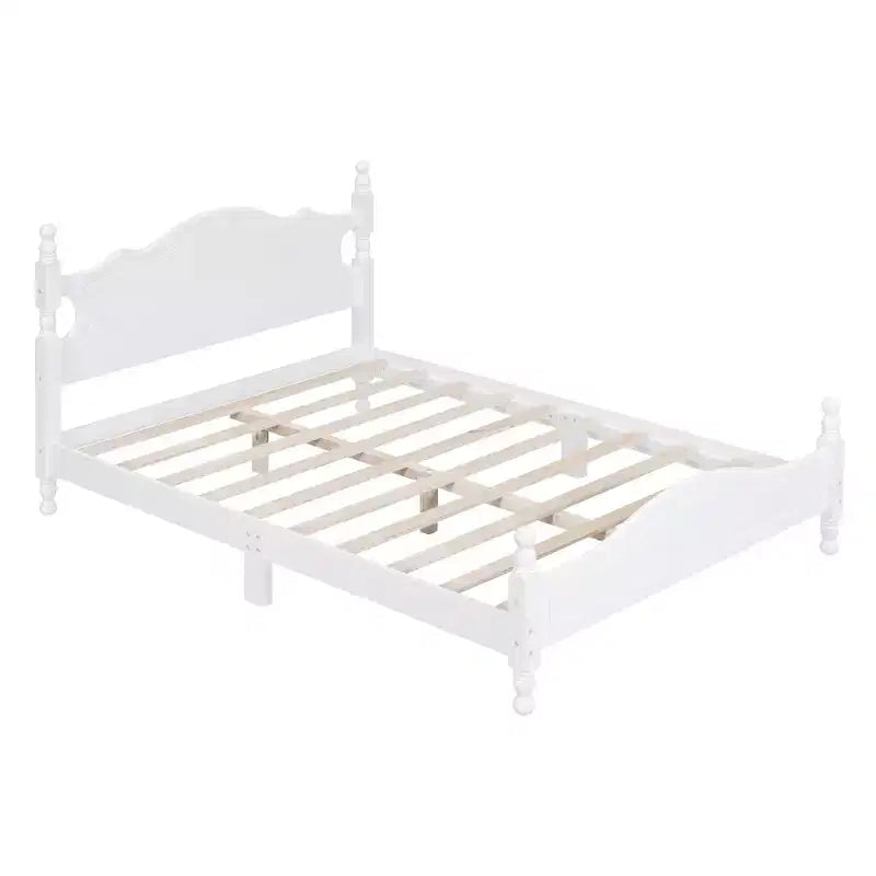 Full/Queen Size Wood Platform Bed Frame, Retro Style Platform Bed - ModernLuxe