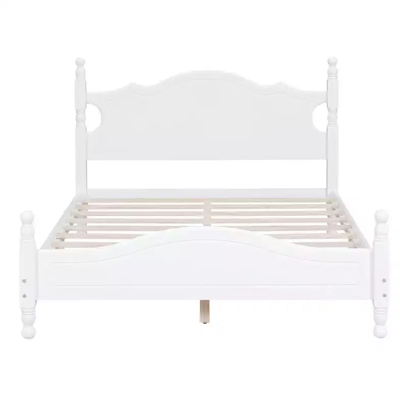 Full/Queen Size Wood Platform Bed Frame, Retro Style Platform Bed - ModernLuxe