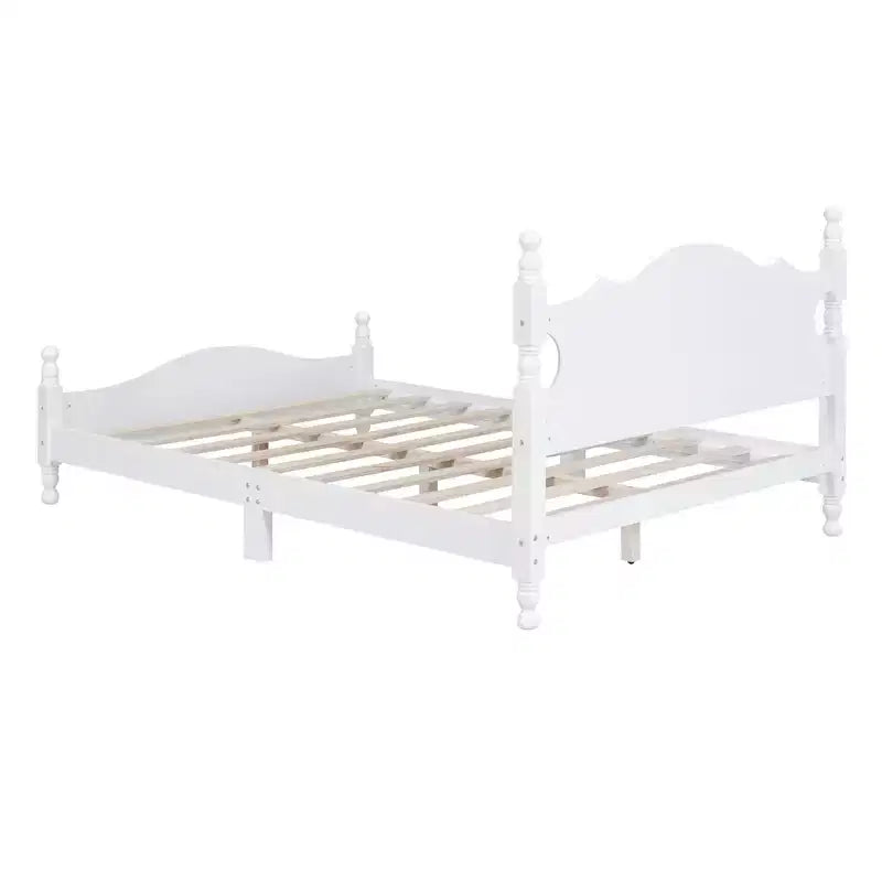 Full/Queen Size Wood Platform Bed Frame, Retro Style Platform Bed - ModernLuxe