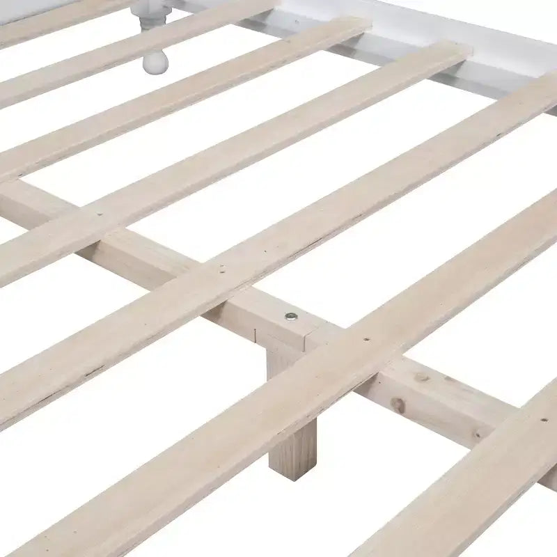 Full/Queen Size Wood Platform Bed Frame, Retro Style Platform Bed - ModernLuxe