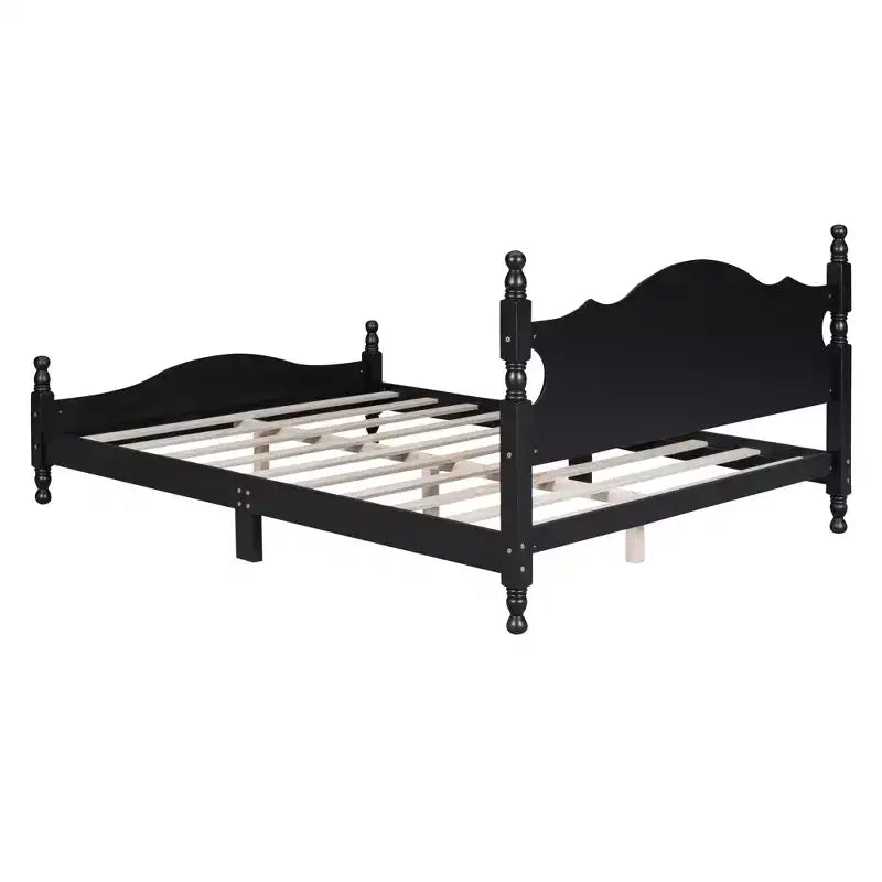 Full/Queen Size Wood Platform Bed Frame, Retro Style Platform Bed - ModernLuxe