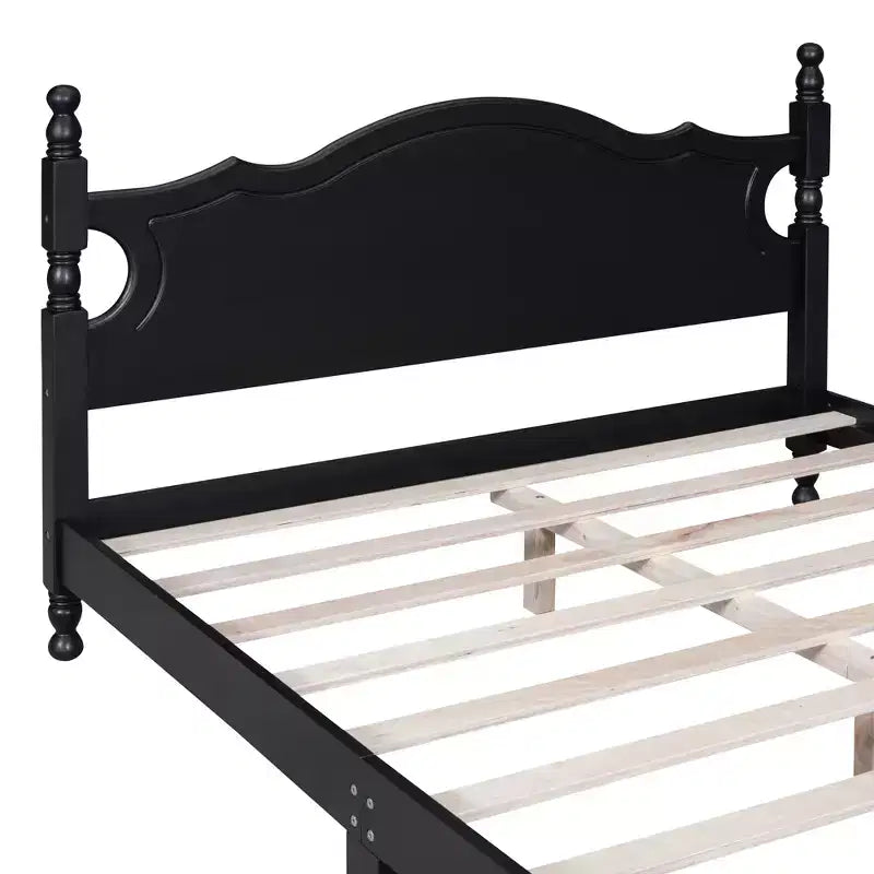 Full/Queen Size Wood Platform Bed Frame, Retro Style Platform Bed - ModernLuxe
