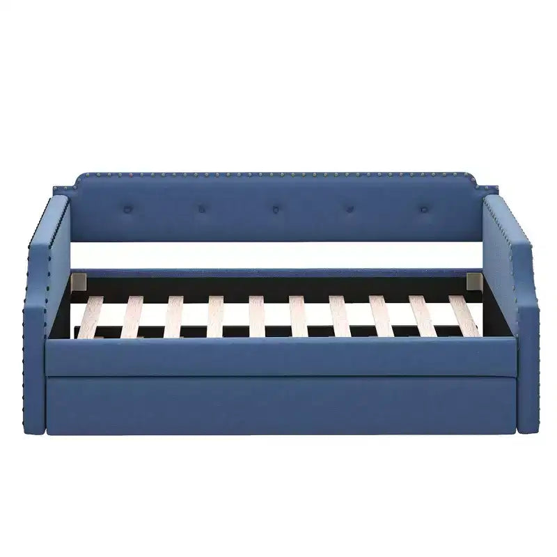 Twin Size Wood Daybed with Trundle Bed, Upholstered Sofa Bed-ModernLuxe